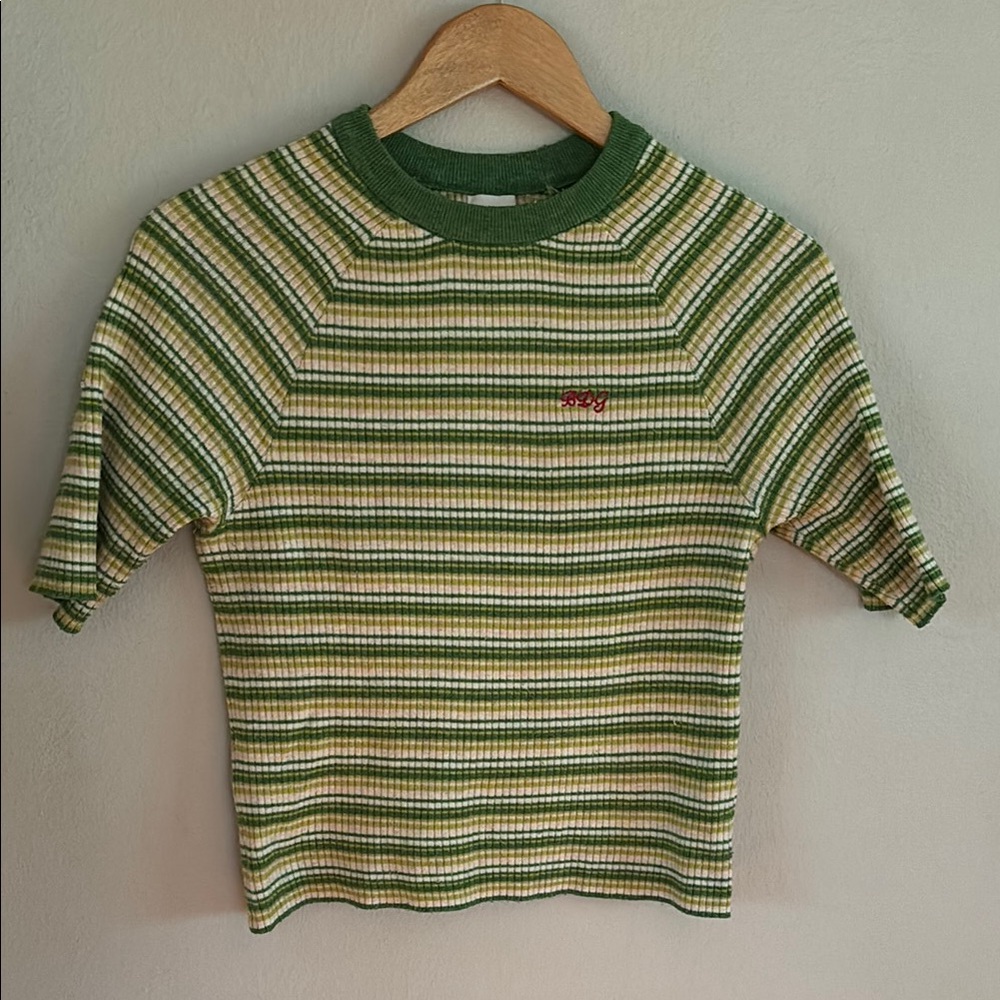 BDG Green Striped Sweater Tee